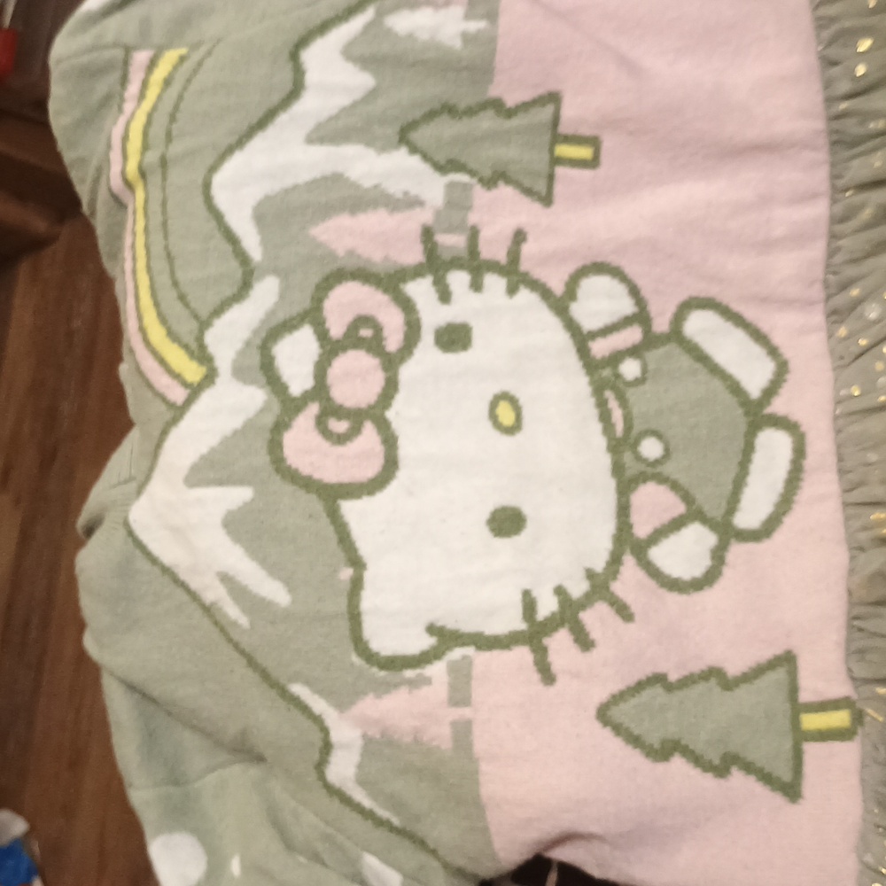 Hello Kitty By Sanrio Pastel Green and Pink Hooded Dress Girl Size S - Picture 16 of 16